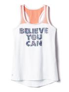 Athleta Mesh Chi Rules Tank Size L/12 - White/creamsicle