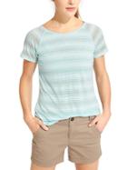 Athleta Womens Sun Stripe Tee Size L - Reach For The Sky