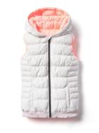 Athleta Solid Reversible Downtastic Vest Size L - Cloud Grey/melon Shock