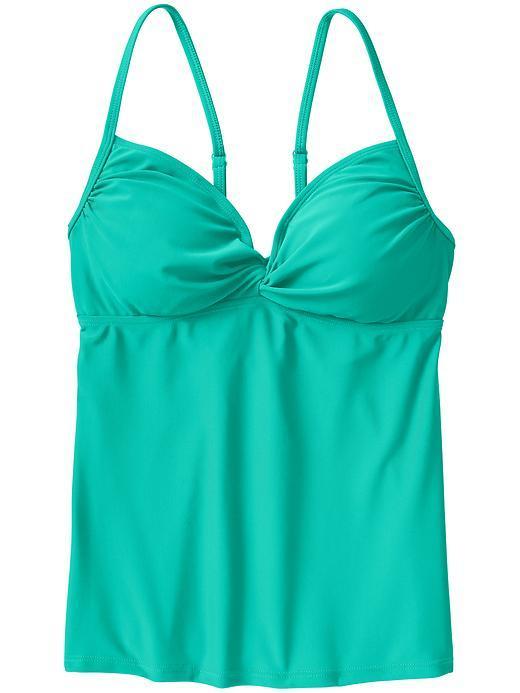 Athleta Womens Knot Front Tankini Size Xs Tall - Catalina Green