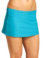 Athleta Womens Shirred Band Swim Skirt Size L - Bora Bora Blue