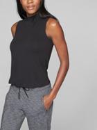 Athleta Womens Threadlight Turtleneck Tank Black Size L