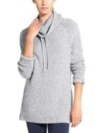 Athleta Womens Borealis Cowl Neck Sweater Size L - Grey Marl