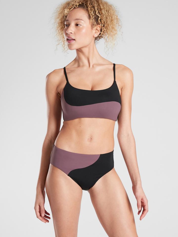 D-dd Asym Colorblock Scoop Bikini Top