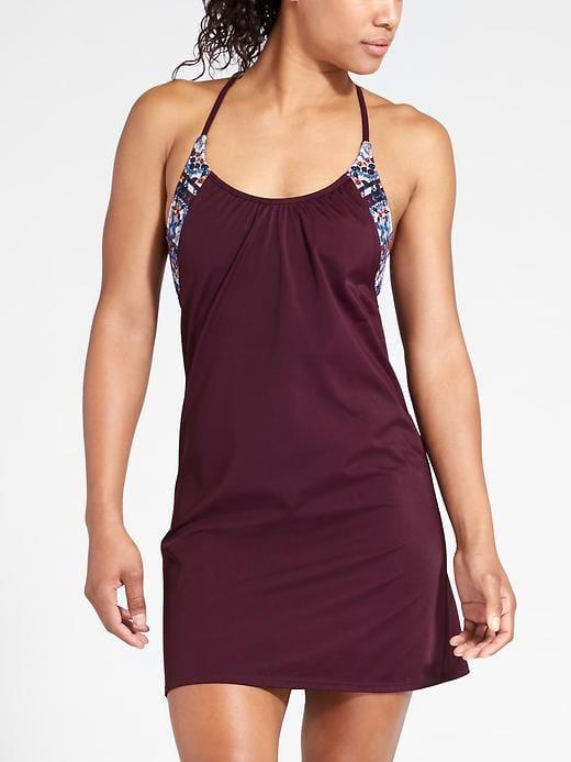 Athleta Womens Geo Blousy Tankini Dress Venetian Geo Size 36d/dd
