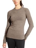 Athleta Womens Cable Remarkawool Top Size Xl - Foxtail Taupe Heather