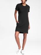 Athleta Womens Uptempo Short Sleevesweatshirt Dress Size S - Black