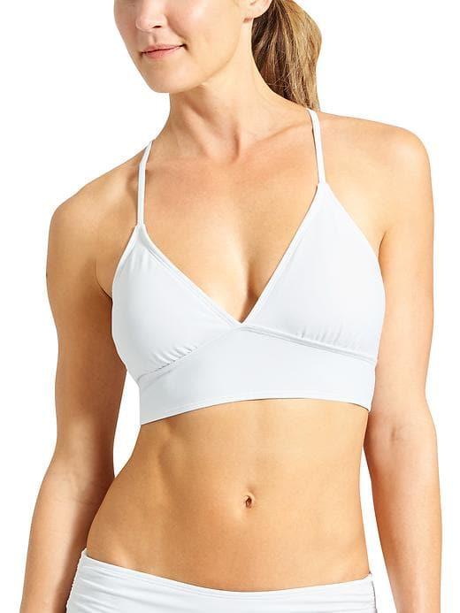 Athleta Womens Strappy Bikini Top Bright White Size L