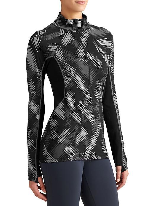 Athleta Womens Printed Superluxe Half Zip Size 1x Plus - Black