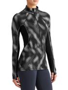 Athleta Womens Printed Superluxe Half Zip Size 1x Plus - Black