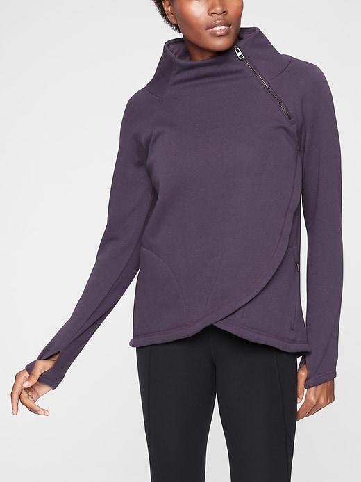 Athleta Womens Cozy Karma Asym Pullover Regal Plum Size M