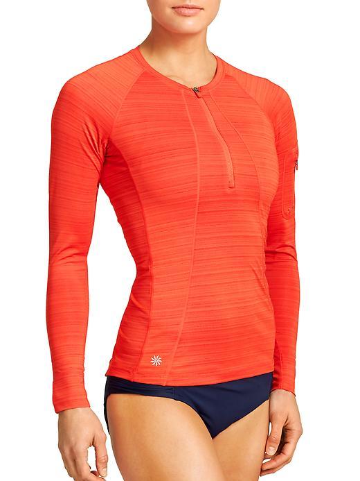 Athleta Womens Pacifica Upf Top 2 Size Xs Tall - Saffron Red
