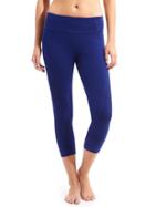 Athleta Womens Organic Cotton Rib-knit Exhale Capri Size L - Indigo