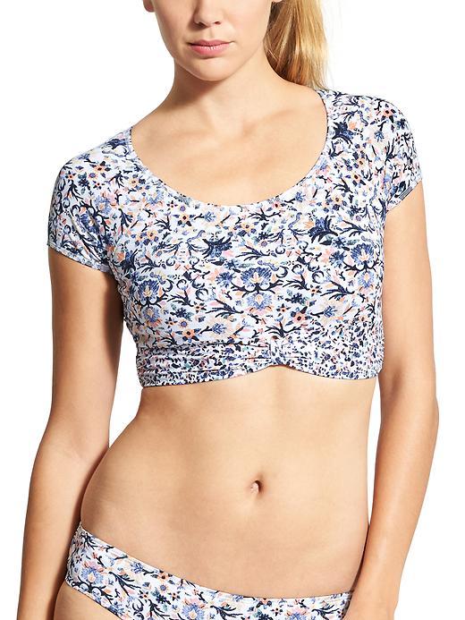 Athleta Womens Barbados Crop Tee Bikini Size M - Multi Print