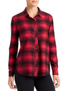 Athleta Womens Lumberjill Shirt Size L - Red Delicious/black