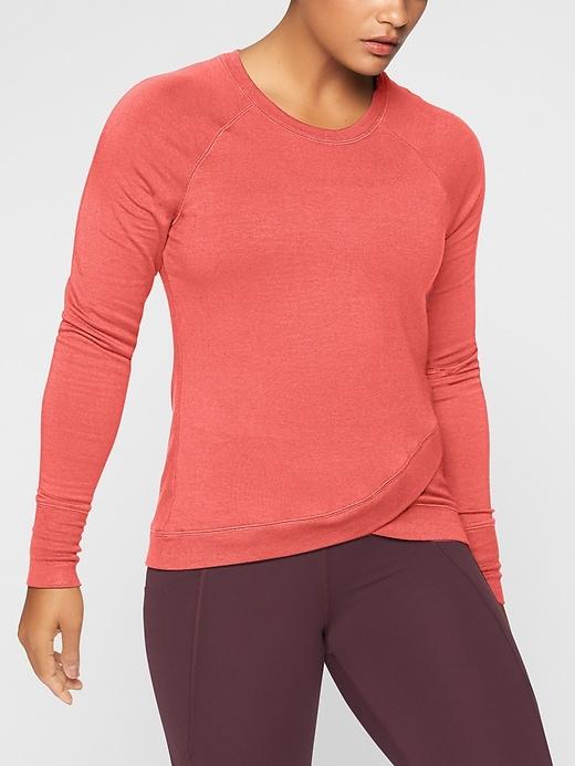 Athleta Womens Criss Cross Sweatshirt Desert Coral Size S