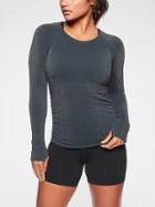 Athleta Womens Speedlight Shine Top Charcoal Size Xl