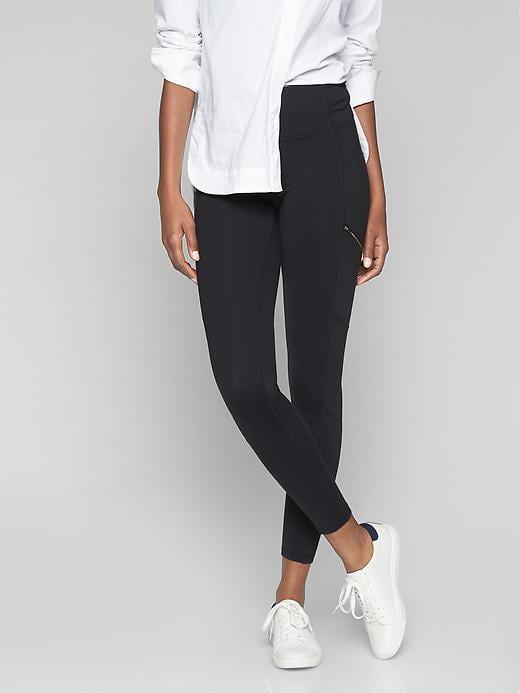 Athleta Womens High Rise Metro Drifter Tight Size S Petite - Black