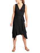 Athleta Womens Windward Wrap Dress Size L - Black