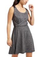 Athleta Womens Heathered Sweet Saturday Dress Size L Petite - Black Heather