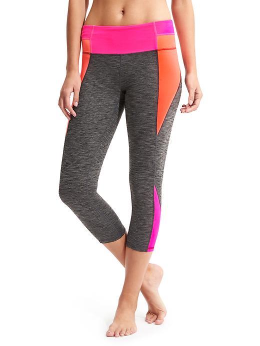 Athleta Womens High Rise Colorblock Chaturanga Capri Size L - Charcoal Heather
