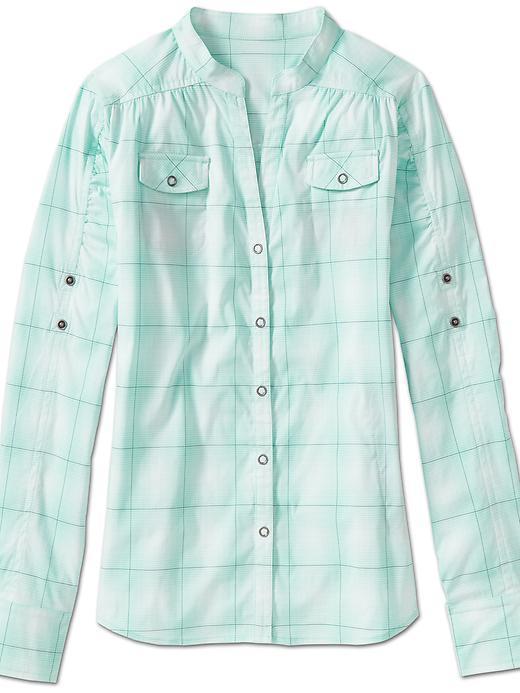 Athleta Womens Happy Trails Shirt Size L - White Plaid
