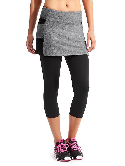 Athleta Womens Be Free 2 In 1 Capri Size L Tall - Black Heather