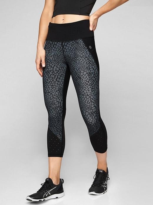 Athleta Womens Crocodile Stealth Trucool Capri Black Size M