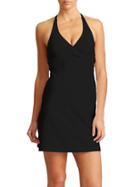 Athleta Womens Tara Halter Swim Dress Size 32b/c - Black