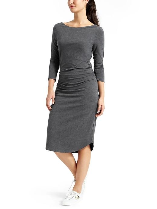 Athleta Womens Scoop Midi Dress Charcoal Heather Size Xs