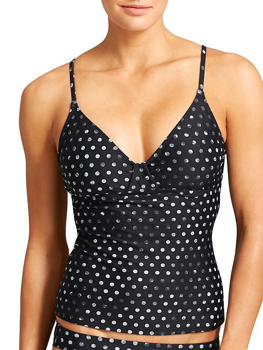 Athleta Womens Dot Leila Tankini Size 32d/dd Tall - Black Dot