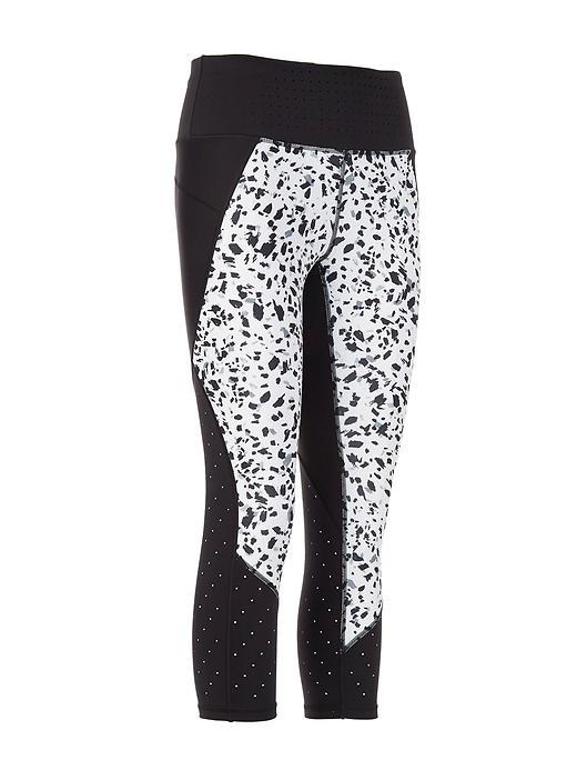 Athleta Womens Printed Stealth Trucool Capri Size L Tall - White