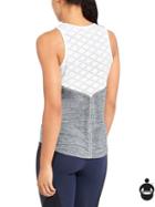 Athleta Womens Mesh Utopia Tank Size M - Fog Grey/bright White