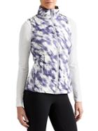 Athleta Womens Altitude Down Vest Cloud Grey Print Size Xxs