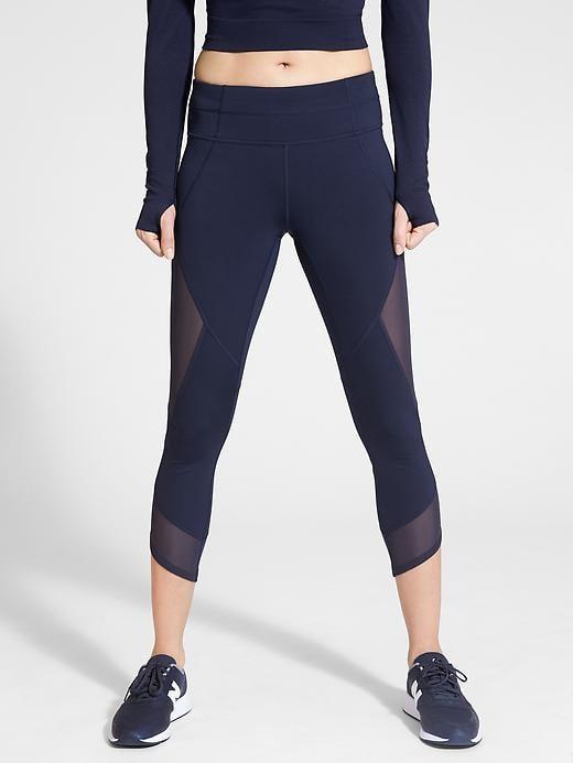 Athleta Womens Aura Sonar Capri Size L Tall - Navy