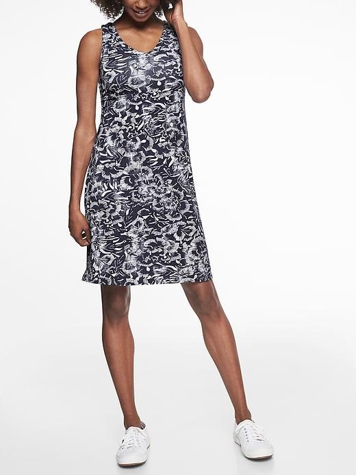 Athleta Womens Santorini V Neck Printed Dress Indigo Floral Size 2x