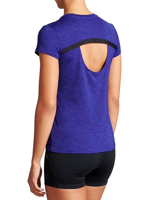 Athleta Womens Uppercut Tee Size L - Sapphire Heather/black