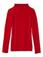 Athleta Womens Remarkawool Turtleneck Size L - Red Delicious