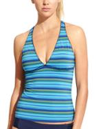 Athleta Womens Tulum T Back Tankini Size L - Dress Blue