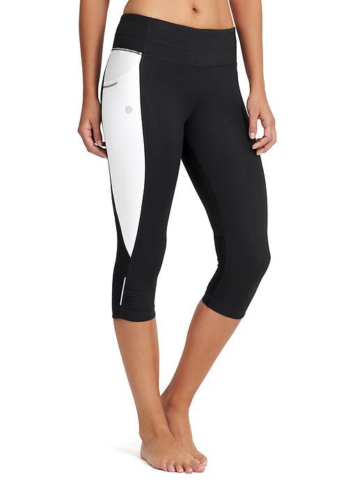 Athleta Womens Colorblock Be Free Knicker Size L - Black