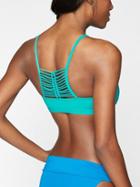 Athleta Womens Macrame High Neck Bikini Top Teal Squeal Size Xl