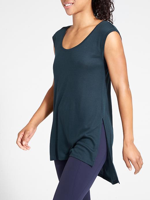 Athleta Womens Peaceful Tunic Tee Size L - Abyss