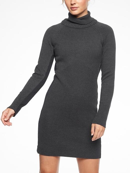 Athleta Womens Mesa Hybrid Sweater Dress Charcoal Heather Size Xxs