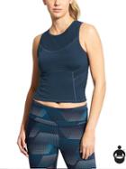Athleta Womens Mesh Cropped Stealth Tank Size S - Constellation Blue