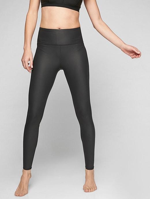 Athleta Womens High Rise Shine Chaturanga Tight Size L Tall - Black