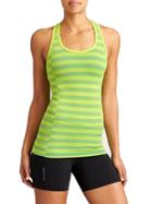 Athleta Womens Rev Up Stripe Tank Size L - Sour Apple/fiji Green