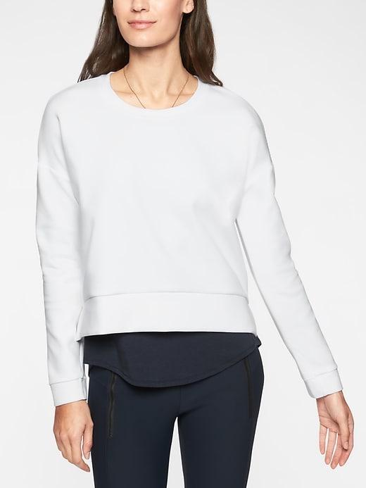 Athleta Womens Modern Sweatshirt Bright White Size Xxs