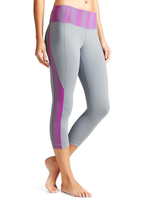 Athleta Womens Galactic Revelation Capri Size L - Cobblestone Grey/ Hot Pink