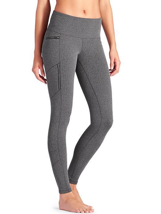 Athleta Womens Herringbone Sly Drifter Tight Size L Tall - Black