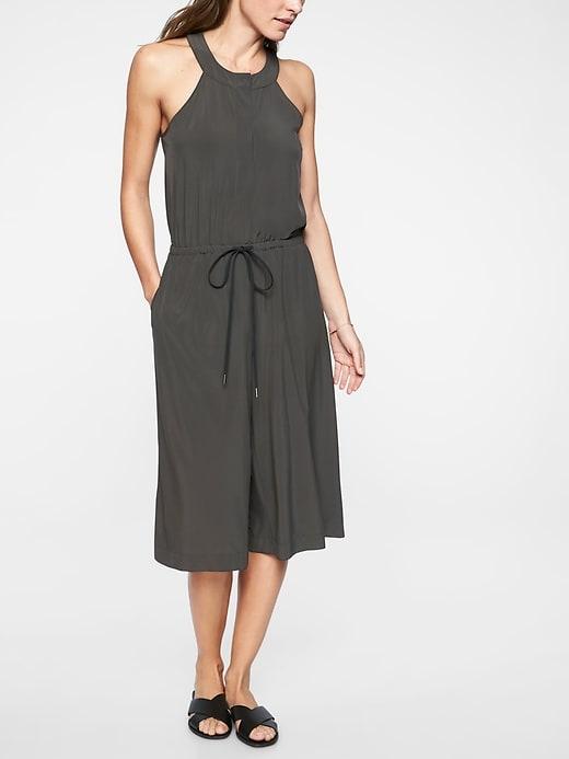 Athleta Womens Mercer Romper Black Olive Size 14